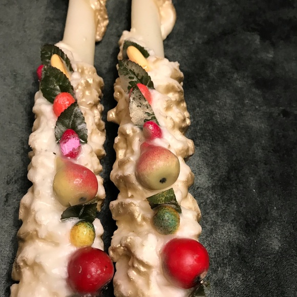 Vintage Pair Of Penn Candle Tall Decorative White Holiday Christmas Candles - Picture 6 of 12